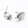 Stainless steel stud earrings with eyelet oval 12x7x2mm, 2 pieces