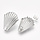 Stainless steel stud earrings with eyelet shell 26x20.5mm, 2 pieces