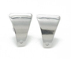 Stainless steel studs oorbellen met oogje 16x12mm, 2 stuks