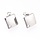 Stainless steel studs oorbellen met oogje vierkant 13.5x13.5mm, 2 stuks