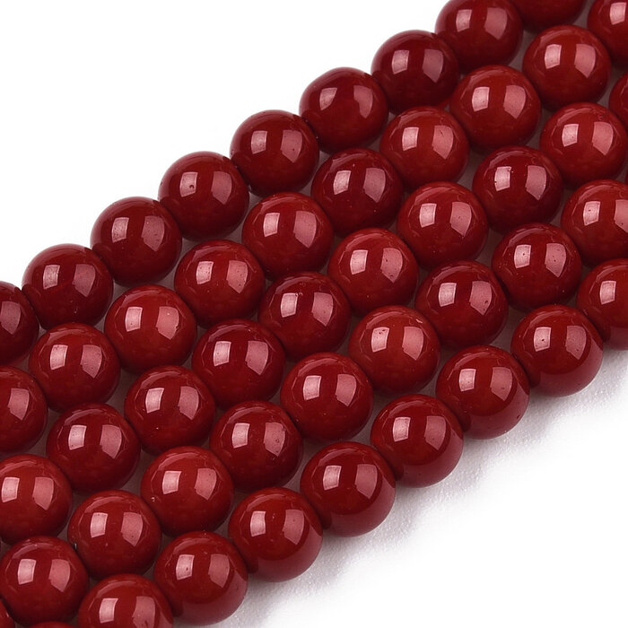 90 pieces Glassbeads 4mm Wine Red
