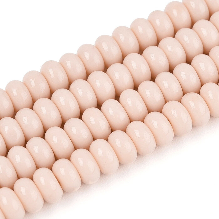 Glass beads Rondelle Light Salmon Pink 4x2.5mm, 120 pieces