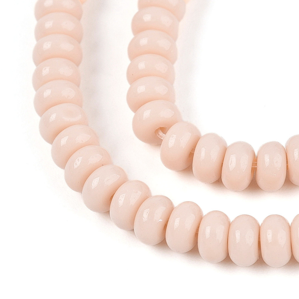 Glass beads Rondelle Light Salmon Pink 4x2.5mm, 120 pieces