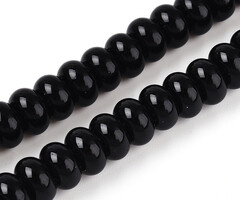 Glass beads Rondelle Black 4x2.5mm, 120 pieces
