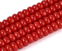 Glaskralen Rondelle Rood 4x2.5mm, 120 stuks