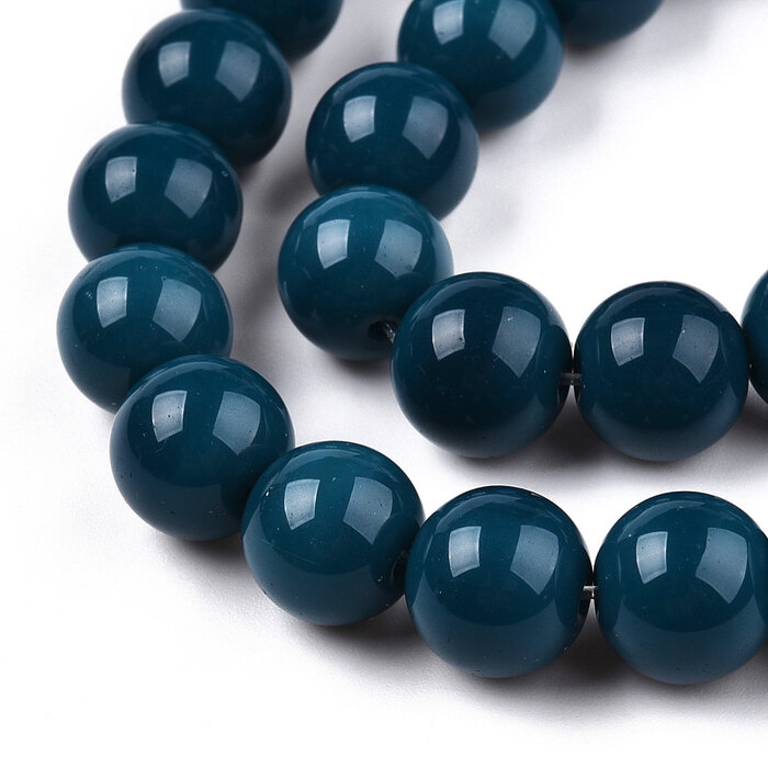 Glass beads Round Marine Blue 4~4.5mm, 90 pieces
