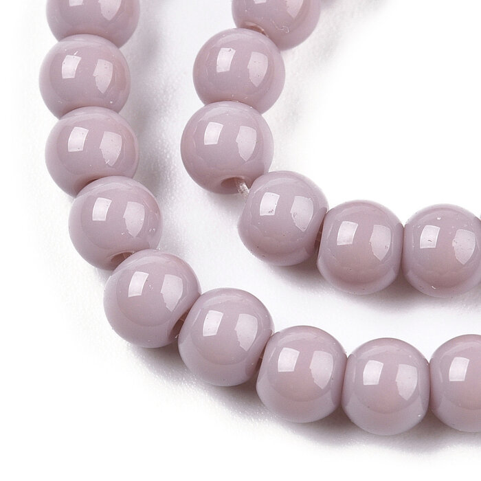 Glass beads Round Vintage Pink 4~4.5mm, 90 pieces