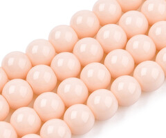 Glaskralen Rond Perzik Roze 6~6.5mm, 62 stuks