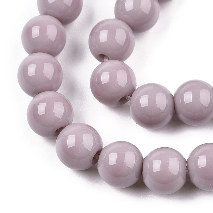 Glass beads Round Vintage Pink 6~6.5mm, 62 pieces