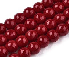 Glaskralen Rond Wijnrood 6~6.5mm, 62 stuks