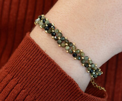 Armband met Edelsteen Toermalijn kralen en rocailles