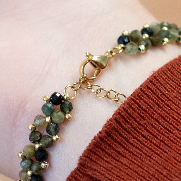 Armband set met edelsteen facet kralen en rocailles Inspi