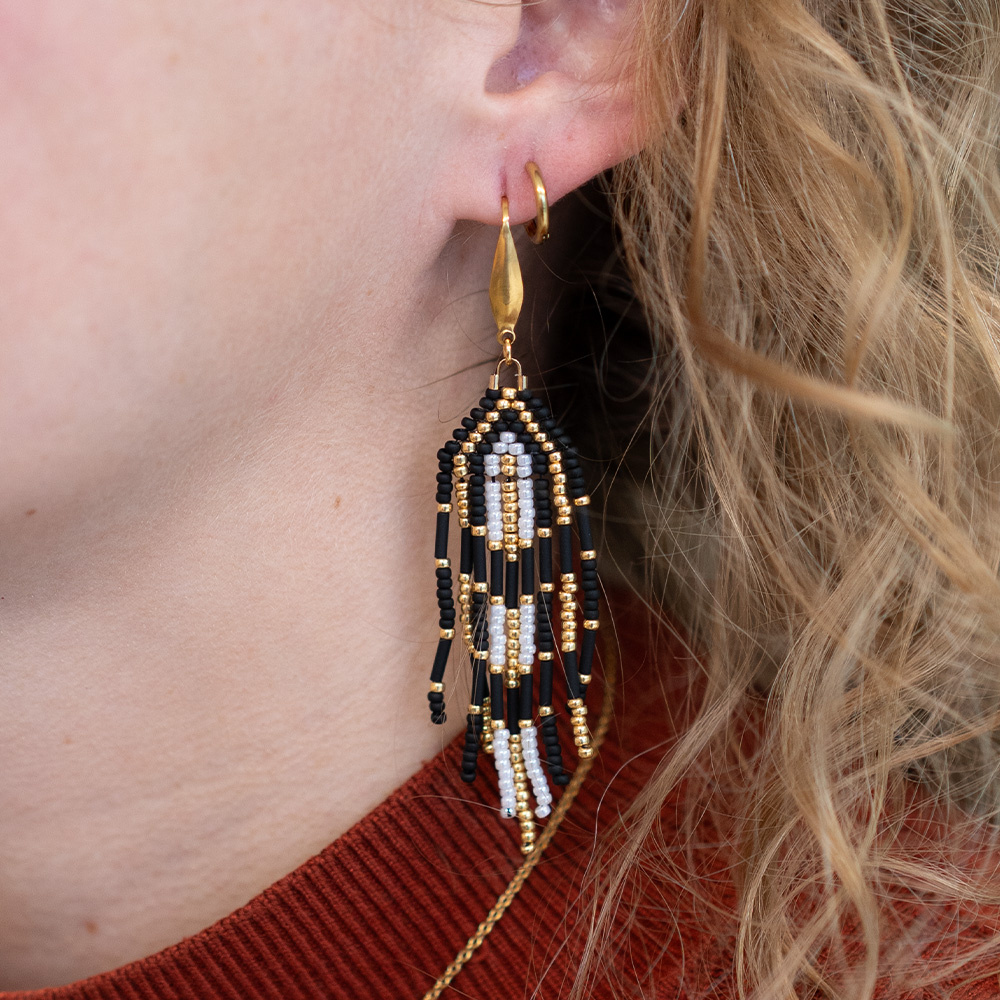 Making Fringe Earrings with Miyuki Seed Beads + pattern