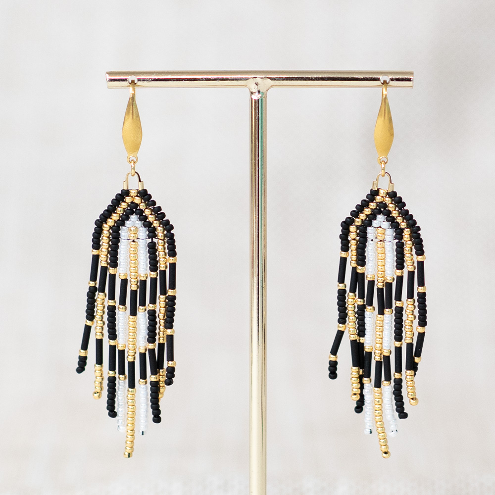 Making Fringe Earrings with Miyuki Seed Beads + pattern