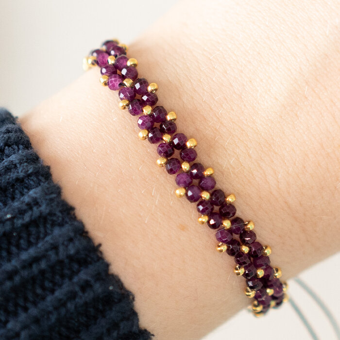 Bracelet set with faceted beads and seed beads Inspi493