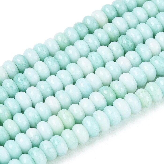 Glaskralen Rondelle Ombre Blauw 4~4.5x2.5mm, streng 130 stuks