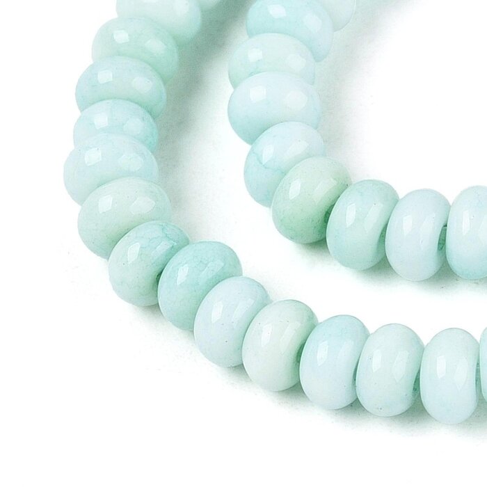 Glassbeads Rondelle Ombre Blue 4~4.5x2.5mm, strand 130 pieces