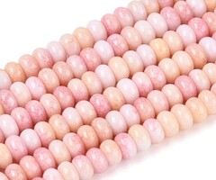 Glaskralen Rondelle Ombre Roze Oranje 4~4.5x2.5mm, streng 130 stuks