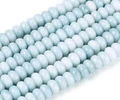 Glassbeads Rondelle Ombre Light Blue 4~4.5x2.5mm, strand 130 pieces