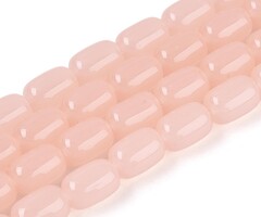 Glass Beads Cilinder Salmon 9x6mm, strand 38 pieces