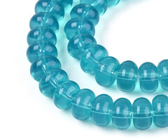 Glaskralen Rondelle Blauw 8~8.5x4.5~5mm, streng 70 stuks