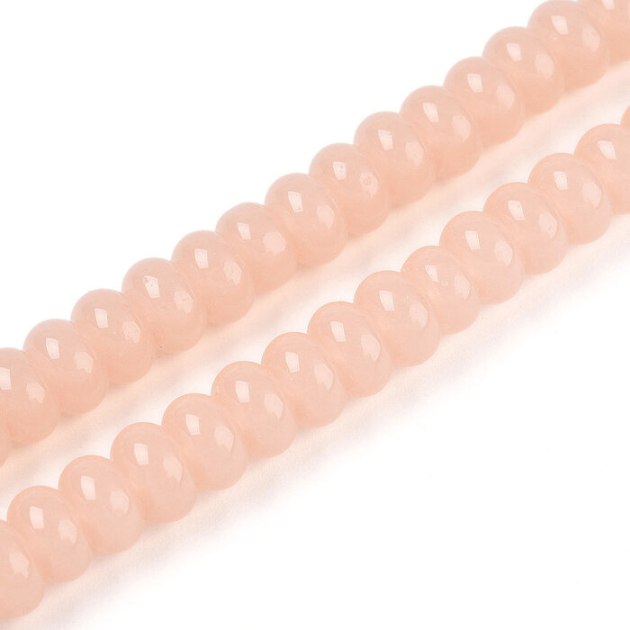 Glaskralen Rondelle Zalm 8~8.5x4.5~5mm, streng 70 stuks
