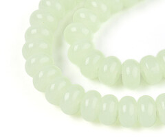 Glaskralen Rondelle Pastel Groen 8~8.5x4.5~5mm, streng 70 stuks