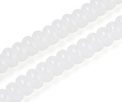 Glaskralen Rondelle Wit 8~8.5x4.5~5mm, streng 70 stuks