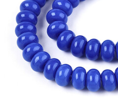Glassbeads Rondelle Royal Blue 8~8.5x4.5~5mm, strand 70 pieces