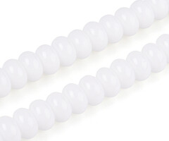 Glassbeads Rondelle Opaque White 8~8.5x4.5~5mm, strand 70 pieces