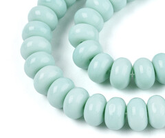 Glaskralen Rondelle Pastel Blauw 8~8.5x4.5~5mm, streng 70 stuks