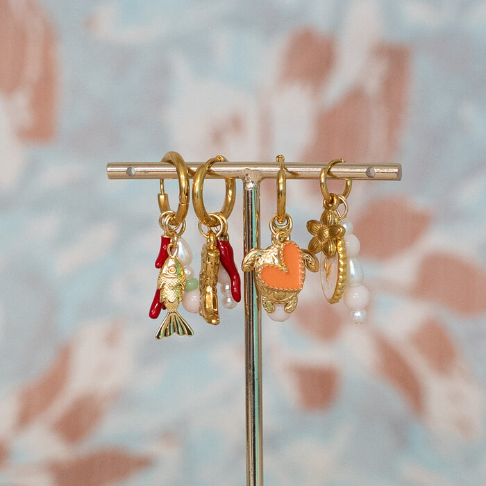 How to make Earring with Charm and Glassbaeds Inspi496