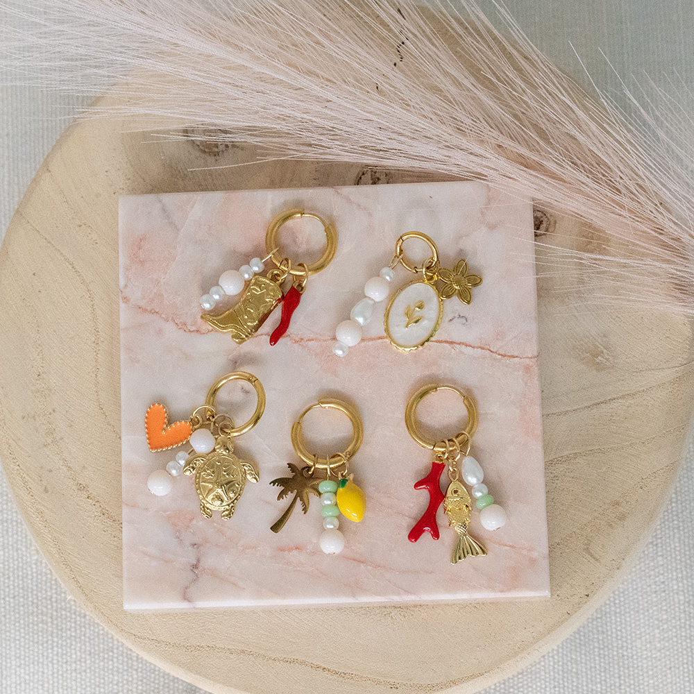 Oorbel met Bedel en Glasparels Maken Inspi696