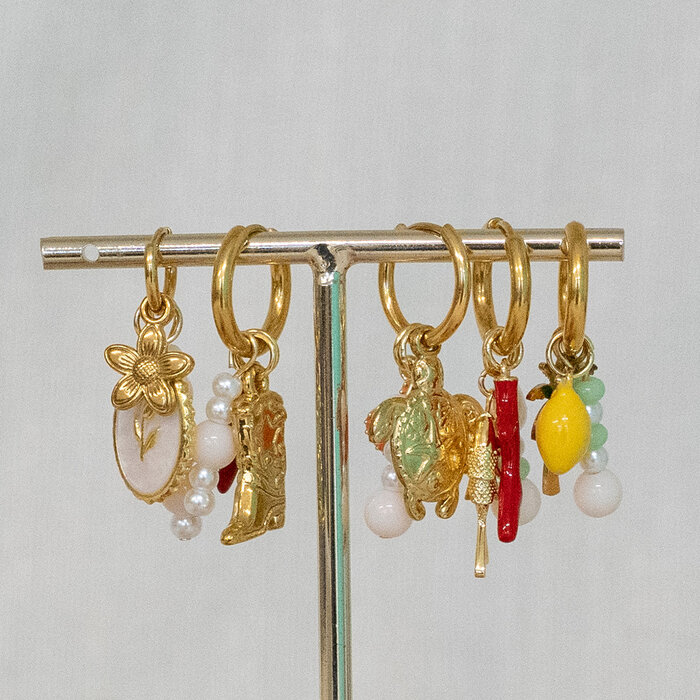 How to make Earring with Charm and Glassbaeds Inspi496