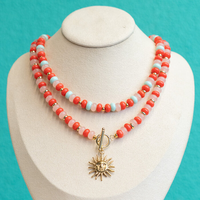 Statement Kralen Ketting maken met rondelle glaskralen