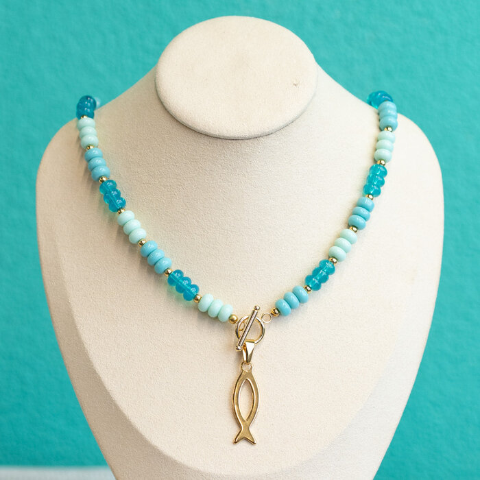 How to make a statement beaded necklace using rondelle glass beads