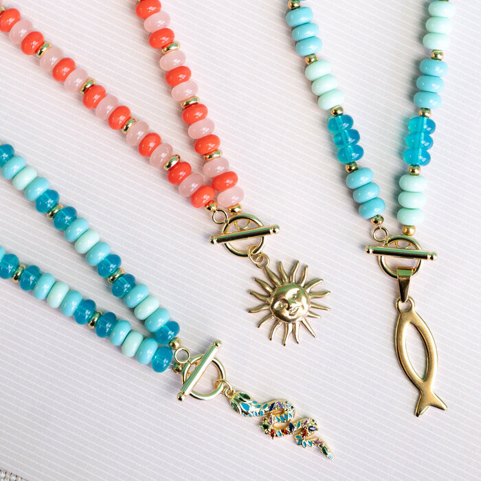 How to make a statement beaded necklace using rondelle glass beads