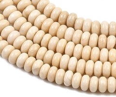 Natural Fossil Rondelle Beads 4x2mm, strand 150 pieces