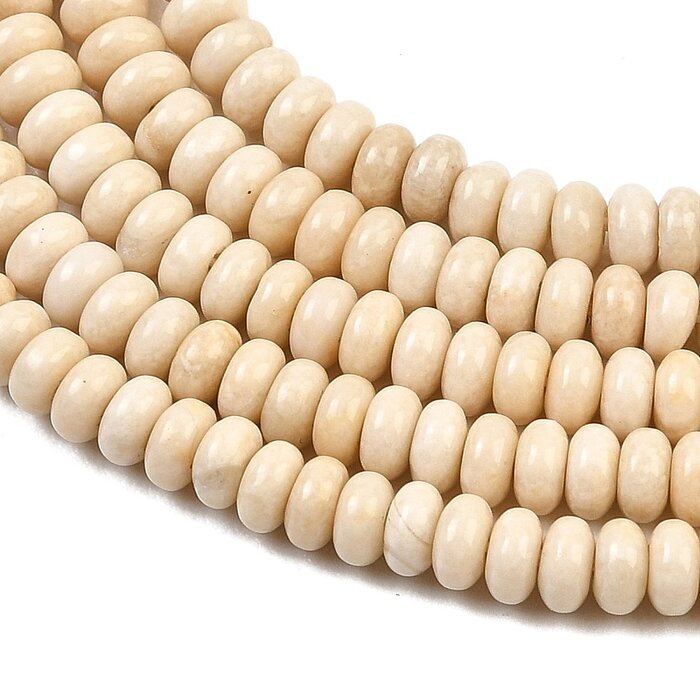 Natural Fossil Rondelle Beads 4x2mm, strand 150 pieces
