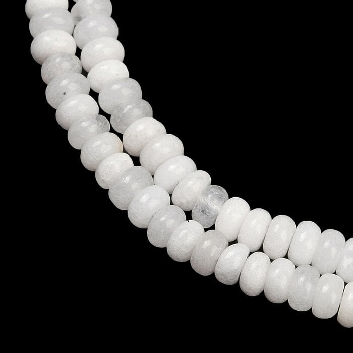 Natural White Jade Gemstone Rondelle Beads 4x2mm, strand 150 pieces