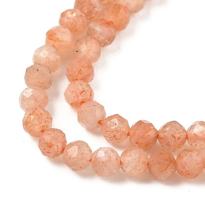 Natural Zonnesteen Gemstone Facet Beads 3mm, strand 110 pieces