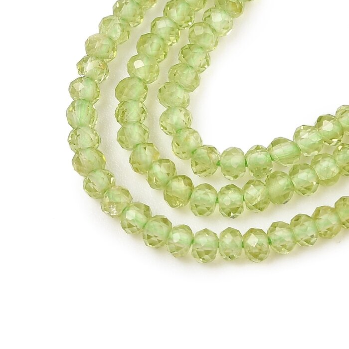 Natural Peridot Gemstone Facet Beads 3x2mm, strand 175 pieces