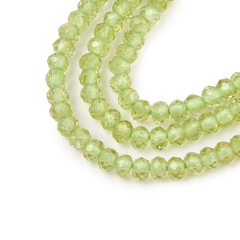 Natural Peridot Gemstone Facet Beads 3x2mm, strand 175 pieces