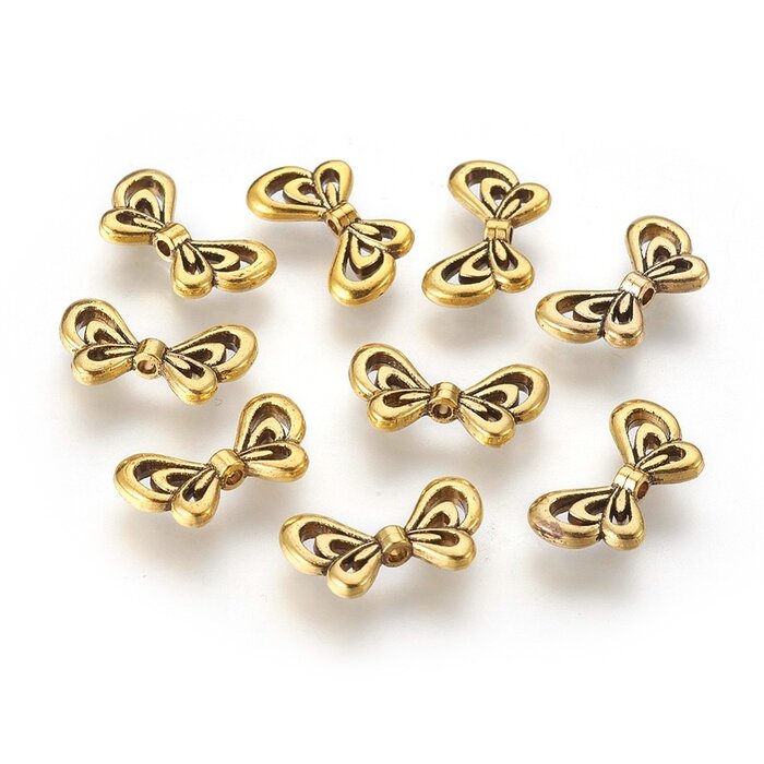Nickel Free Silver Wing Beads 17x10mm, 6 pieces