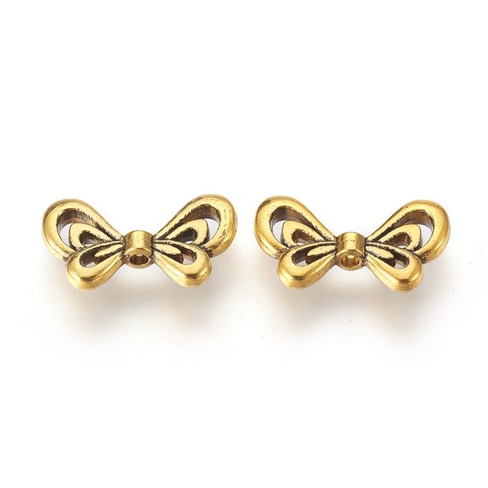 Nickel Free Silver Wing Beads 17x10mm, 6 pieces
