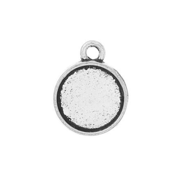 Silver Charm 16x13mm fits 10mm Cabochon,  10 pieces