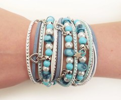Wikkelarmband Blauw