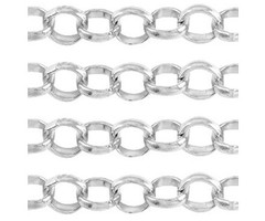 Jasseron Schakel Ketting Zilver 6mm, 1 meter