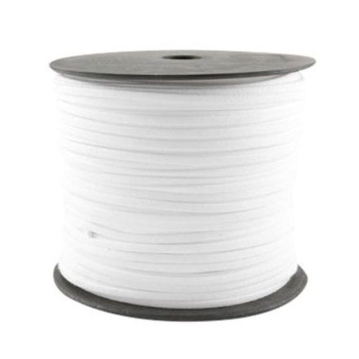 Imitatie Suede Veter Wit 3mm, 3 meter