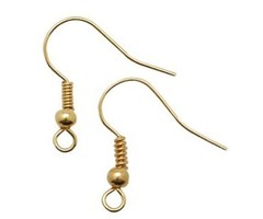 10 pair Earring Hooks Gold Plated 19mm Nickel Free